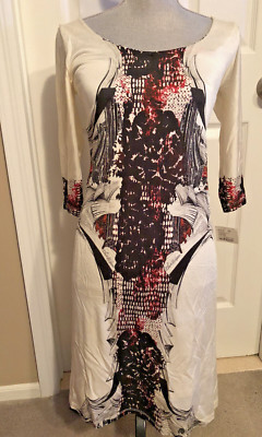 NWT Save The Queen Dress W/Slip Lining Italy White/Red/Black Orig $275 SZ M