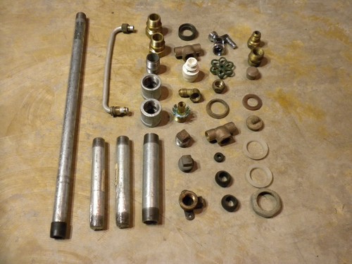 VINTAGE Lot Of Plumbing - Gas Pipe And Various Related Supplies / Used And New