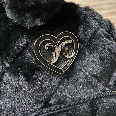 BNWT JUICY COUTURE Let\'s Get Cozy Backpack Black Furry Winter Backpack Juicy Couture Bag Black Cozy Faux Fur Backpack Juicy Couture  main image 3