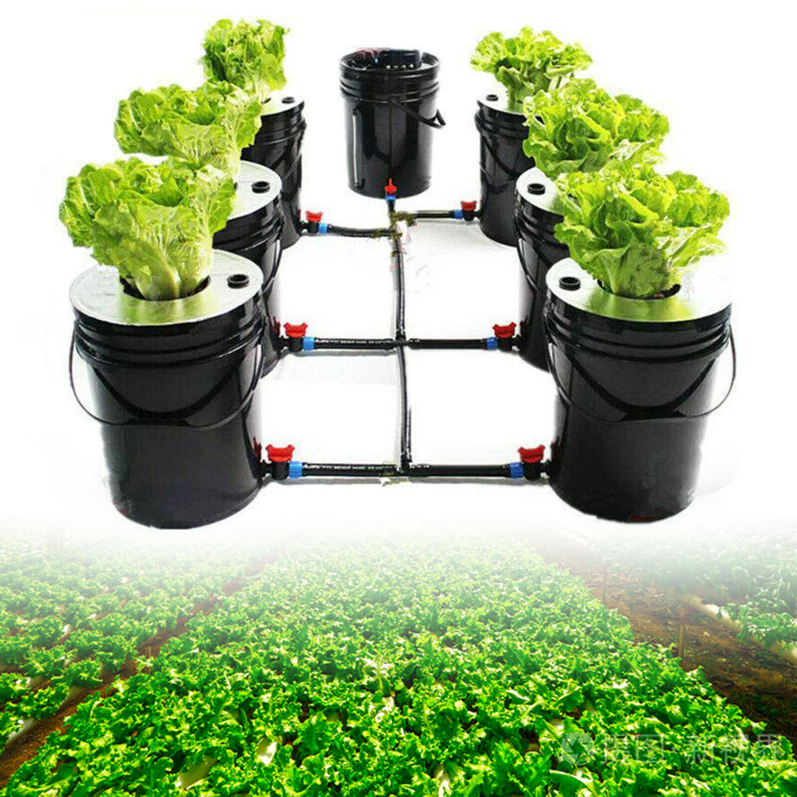 Hydrokultur DWC Grow System Kit 20L x 7 Bucket Indoor Hydroponic Anzucht-System