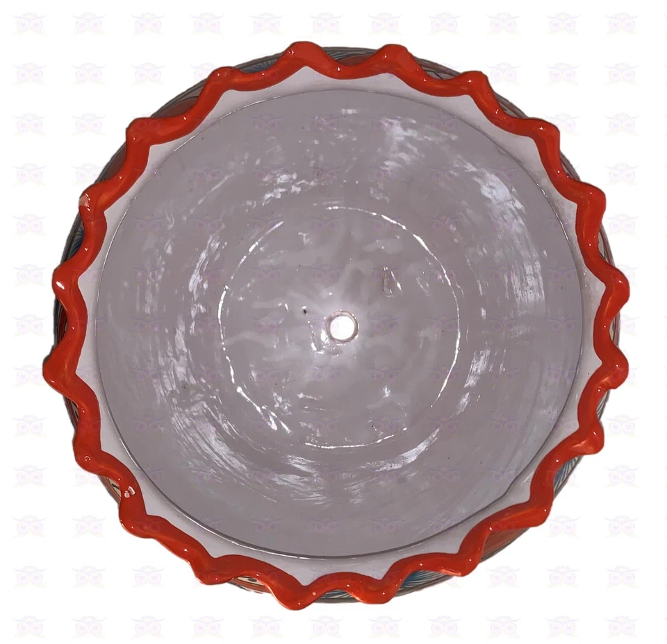 XOOCH MEXICO Talavera Blumentopf COLIMA PICO ORANGE GROSS KUNSTHANDWERK MEXIKO - Bild 4 von 4