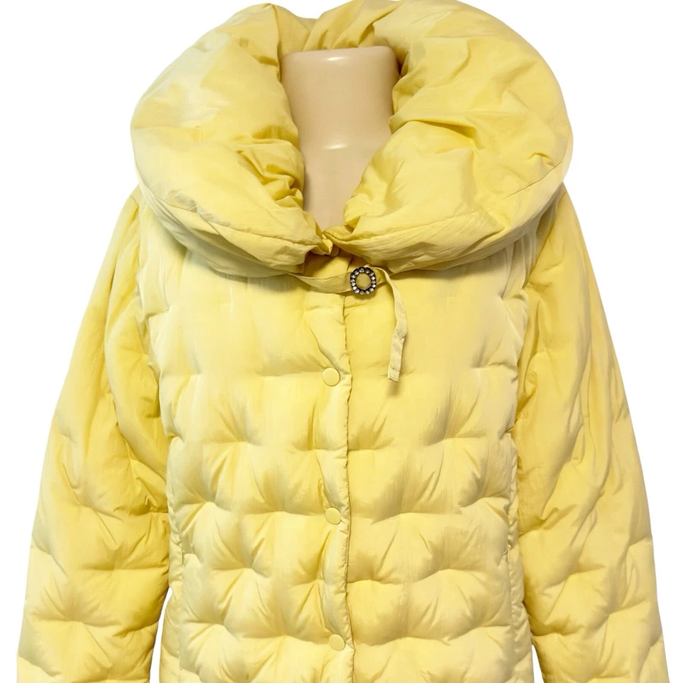 VTG 70s BB House Down Puffer Jacket Pale Butter Yellow Norma Dilegge Lightweight - Image 2 of 4