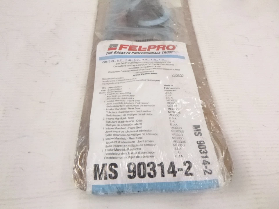 Juego de juntas de colector de admisión Fel-Pro MS 90314-2 para Pontiac Firebird 1977-1985 Foto 2 de 4