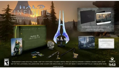 One Halo infinite collectors edition w/  stealbook video game bundle.... in hand
