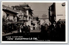 Ging Ling Way New Chinatown Los Angeles California Postcard RPPC Photo UNPOSTED