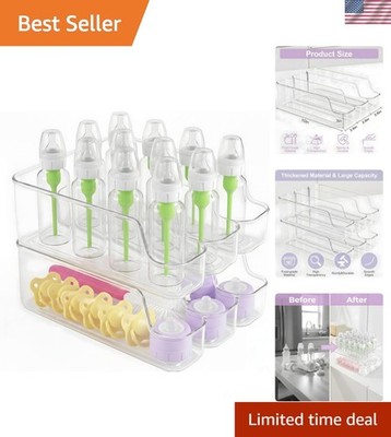 2 Pack 3 compartments Baby Bottle Organizer compatible with Dr. Brown's 8oz N...