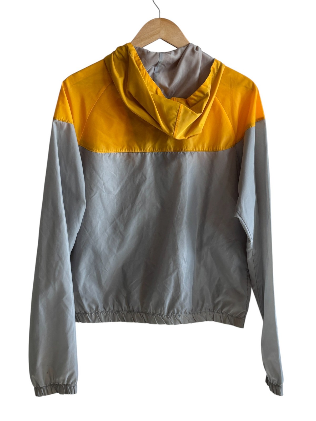 SACAI X NIKE Giacca a vento Nike grigia gialla con zip vintage anni 80 taglia S