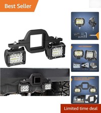 Durable 60W LED Pods with Tow Hitch Bracket - 6000K Bright Reverse Lights