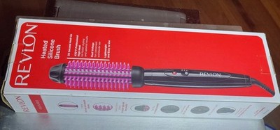 REVLON Silicone Bristle Heated (No Burn) Hair Styling Brush Open Box Free Ship