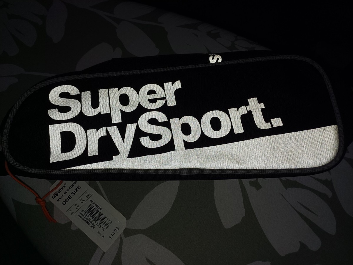 Superdry Black Silver Boot Bag New UK