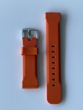 Bonetto Cinturini (Italy) ZD Rubber Watch Band Strap 22 mm , Orange, Model 317