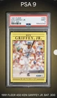 1991 Fleer Ken Griffey Jr. PSA 9 MINT #450 BAT .300 Seattle Mariners Grifey 🔥