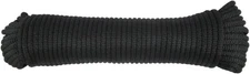 3/16 inch Black Dacron Polyester Rope - 100 Foot | Solid Braid - 