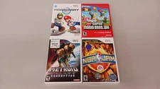 Lot of 4 Wii Games Sealed in Package Mario Kart Metroid NBA Jam