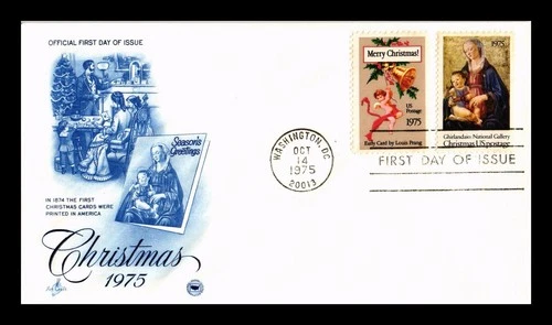 DR JIM STAMPS US COVER CHRISTMAS FDC COMBO SCOTT 1579 1580 ARTCRAFT