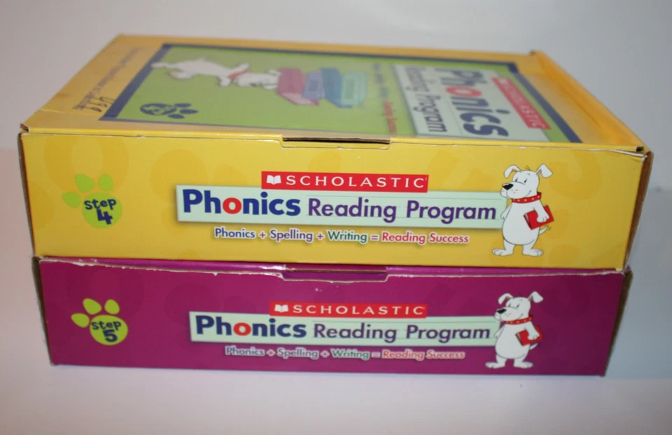 Lot of 2 Box Scholastifc Phonics Reading Program Step 4 & 5 Homeschool Workbooks - Image 3 of 4