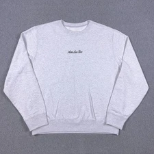 Aime Leon Dore Sweatshirt Crew Neck Embroidered Logo Designer Gray