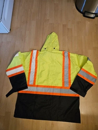 Holmes Workwear ANSI Class 3 Type R Hi Vis Rain Suit large Waterproof Reflect image 2