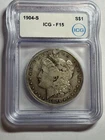 1904-S Morgan Silver Dollar $1 ICG F15 Better Date