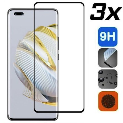 3x Panzerfolie aus Echtglas / Display Schutzglas curved für Huawei Nova 10 Pro