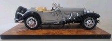 BURAGO 1/20 3020 Mercedes Benz 500K Roadster 1936 Black Silver On Wooden Base