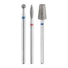 3pcs Diamond Grinding Bit Set 3mm Ball 2.5mm Oval 6mm Cone