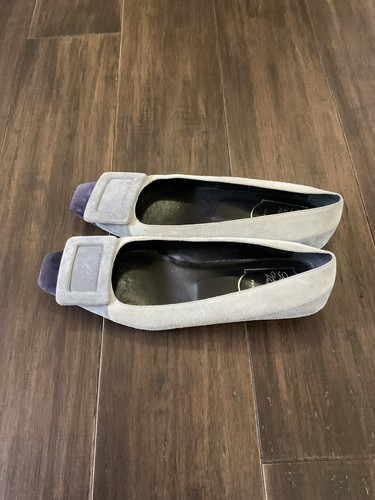 Roger Vivier Ballerinas Made In Italy Square Toe Suede Color Block Flats Size 36 - Picture 6 of 9