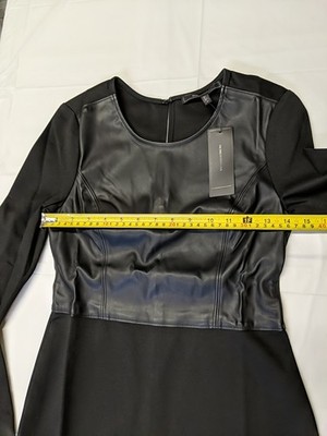 BCBG MAXAZRIA Dress Color Black With Black Leather Size S NWT. 1092