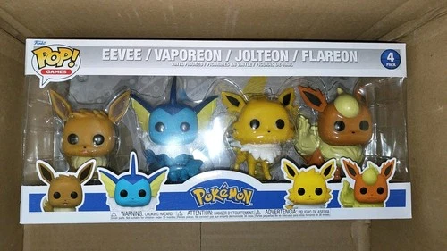 Funko Pop! Vinyl Pokémon 4 Pack Eevee, Vaporeon, Jolteon, Flareon New Sealed Box