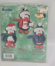 BUCILLA Craft Kit Penguins Mini Christmas Ornaments 84440 Discontinued NEW felt