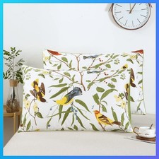 100 Cotton Pillowcases Standard Size, Set of 2, Botanical Floral