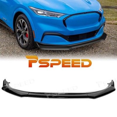 Gloss Black Car Front Bumper Splitter Lip Chin For Ford Mustang Mach-E 2021-2025