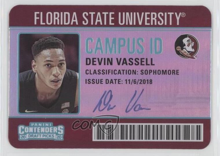 2020-21 Panini Contenders Draft Picks Campus ID Devin Vassell #22 Rookie RC 03xg
