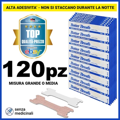120 PEZZI CEROTTI NASALI Better Breath misura media o grande ✅ ALTA ADESIVITÁ ✅