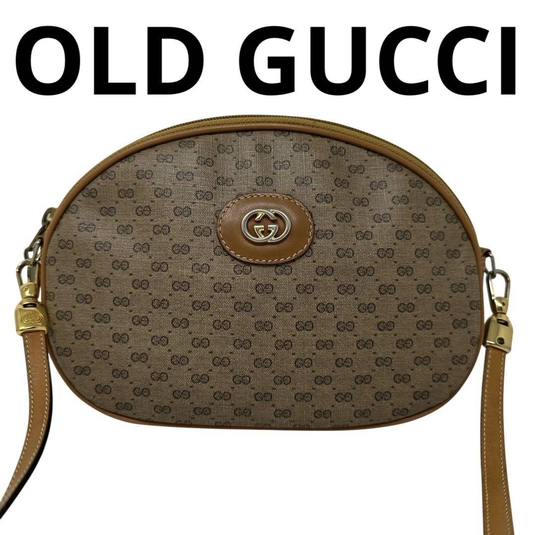 GUCCI Vintage Micro GG Canvas Shoulder Bag W8 Black