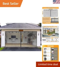 Heavy Duty Fiberglass Garage Screen Door 18x8FT - Ideal for Pets and Kids Access