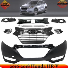 Front Bumper Cover Paintable & Grille Assembly Kit For 2016-2018 Honda HR-V