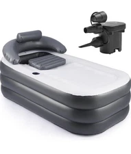 CO-Z Inflatable Bathtub with Electric Air Pump, Portable Tub with Blow up Bath P