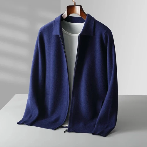 Autumn Winter 2023 Men's 100% Cashmere Cardigan Sweater Men's Business Sweater - Bild 3 von 30