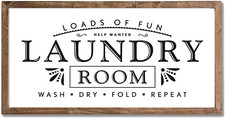 Laundry Signs for Home Decor Loads of Fun Laundry Room Wooden Sign