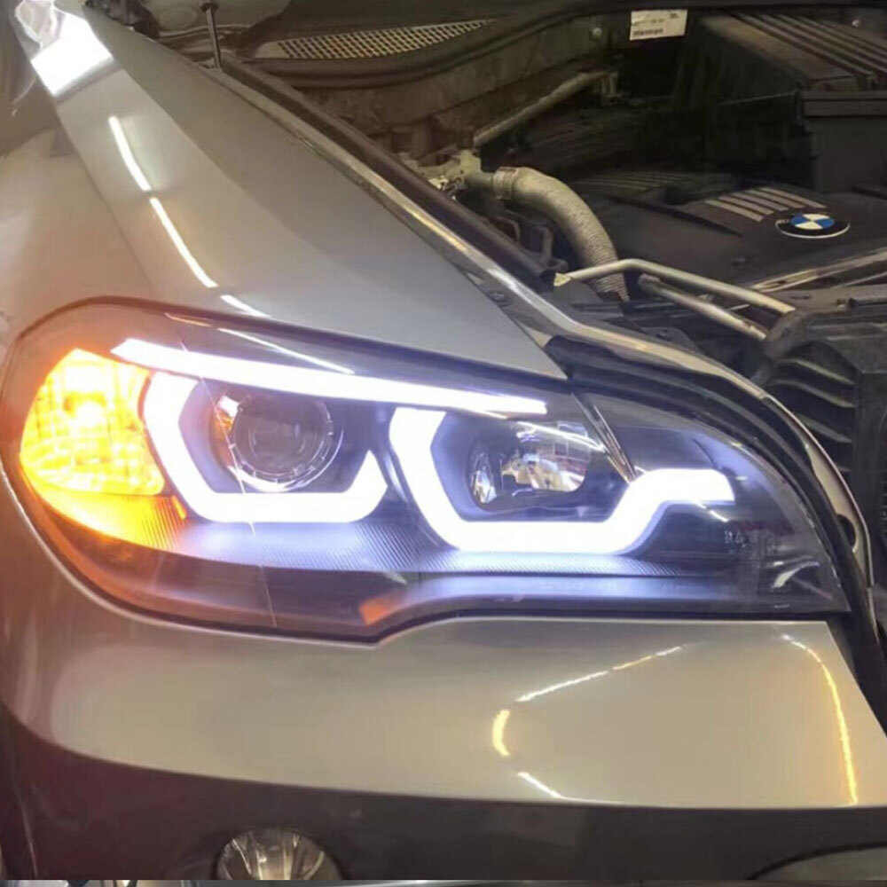 For BMW X5 E70 07-13 LED Headlight Assembly LED DRL Dynamic