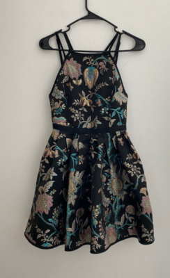 Kimchi Blue Black Embroidered Floral Print Halter Dress sz 0 | eBay Kimchi Blue Black Embroidered Floral Print Halter Dress sz 0 | eBay