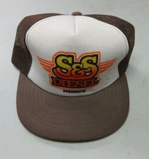 S&S Diesel Hat Cap Snap Back Trucker Mesh Vernon Headliner Brown Modesto