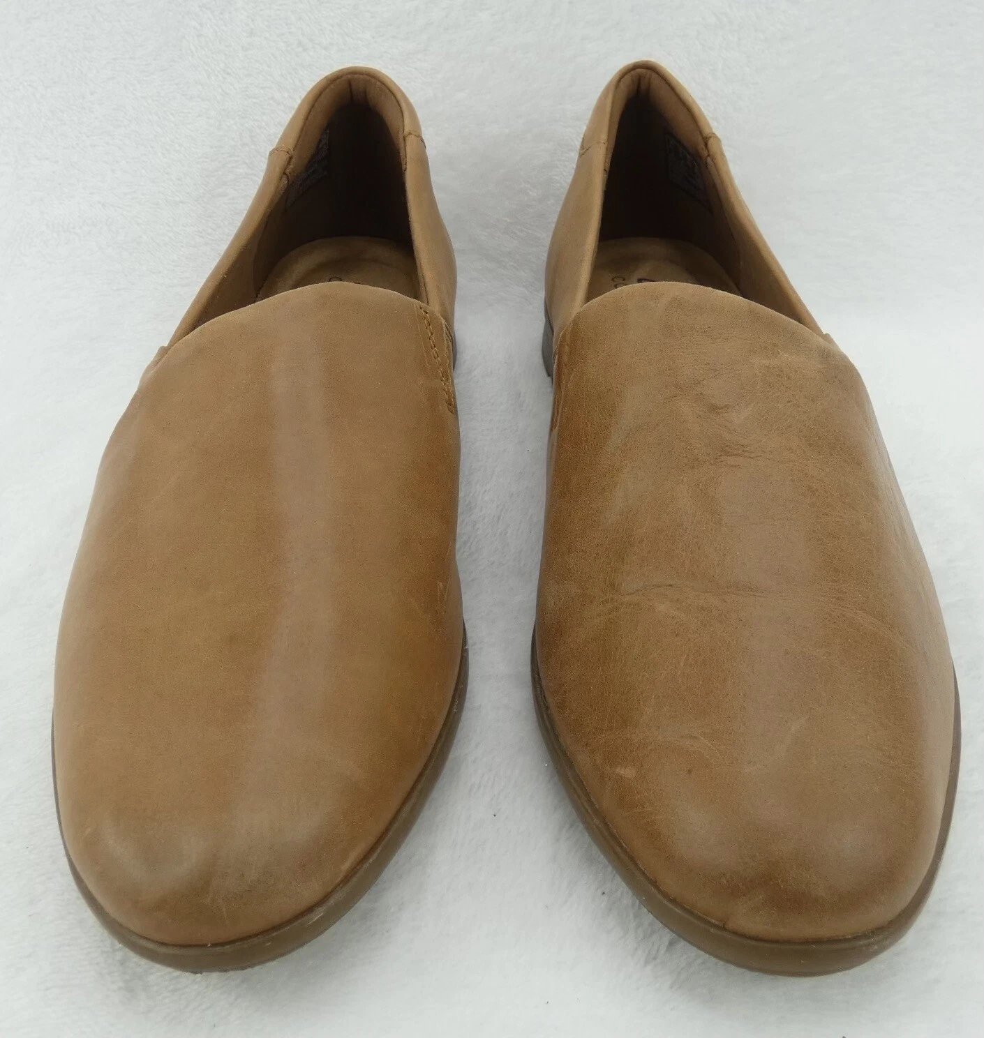 Mocassini Clarks donna in pelle marrone chiaro Jenette Grace slip on taglia 9 M in ottime condizioni!