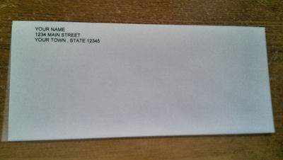 100 Security Envelopes #10 4-1/8''x9-1/2'' White, PERSONALIZED Business Envelopes