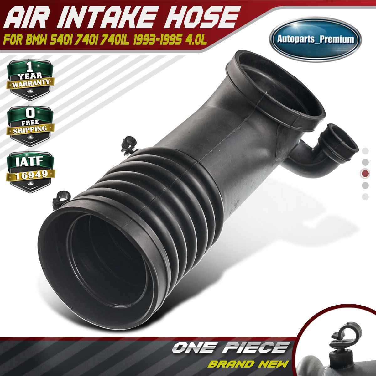 Air Mass Meter To Throttle Intake Boot Hose For BMW 540i 740i 740iL 1993-1995 4.0L V8 – Direct Fit 2 thumbnail image