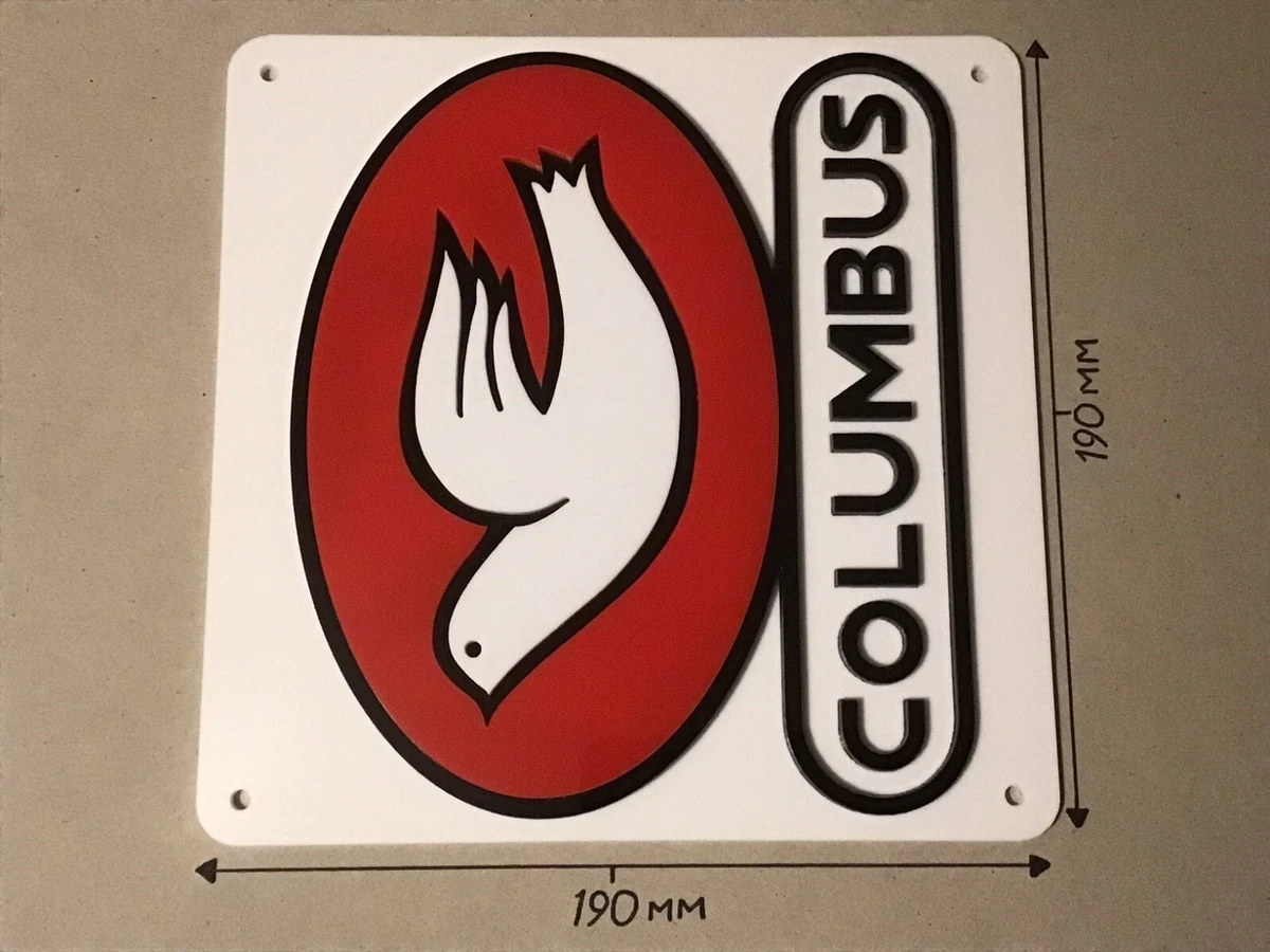 COLUMBUS Tubing Columbus Cycling Sign. 2 Layers White Black Red 190x190mm