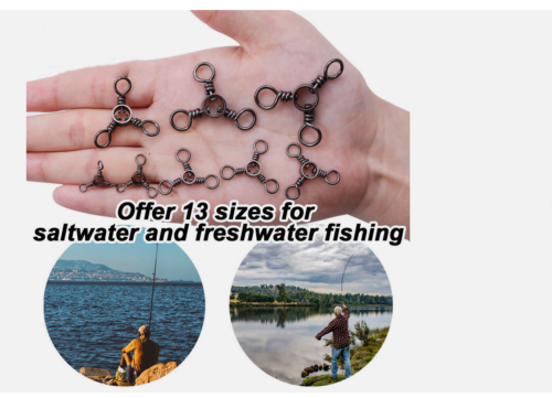 3 Way Swivel Fishing Tackle Saltwater Stainless Steel Fishing Lures Connector - Picture 22 of 37