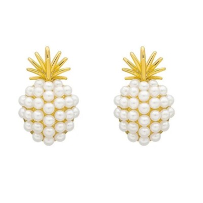 Pearl Pineapple Dainty Earrings D13