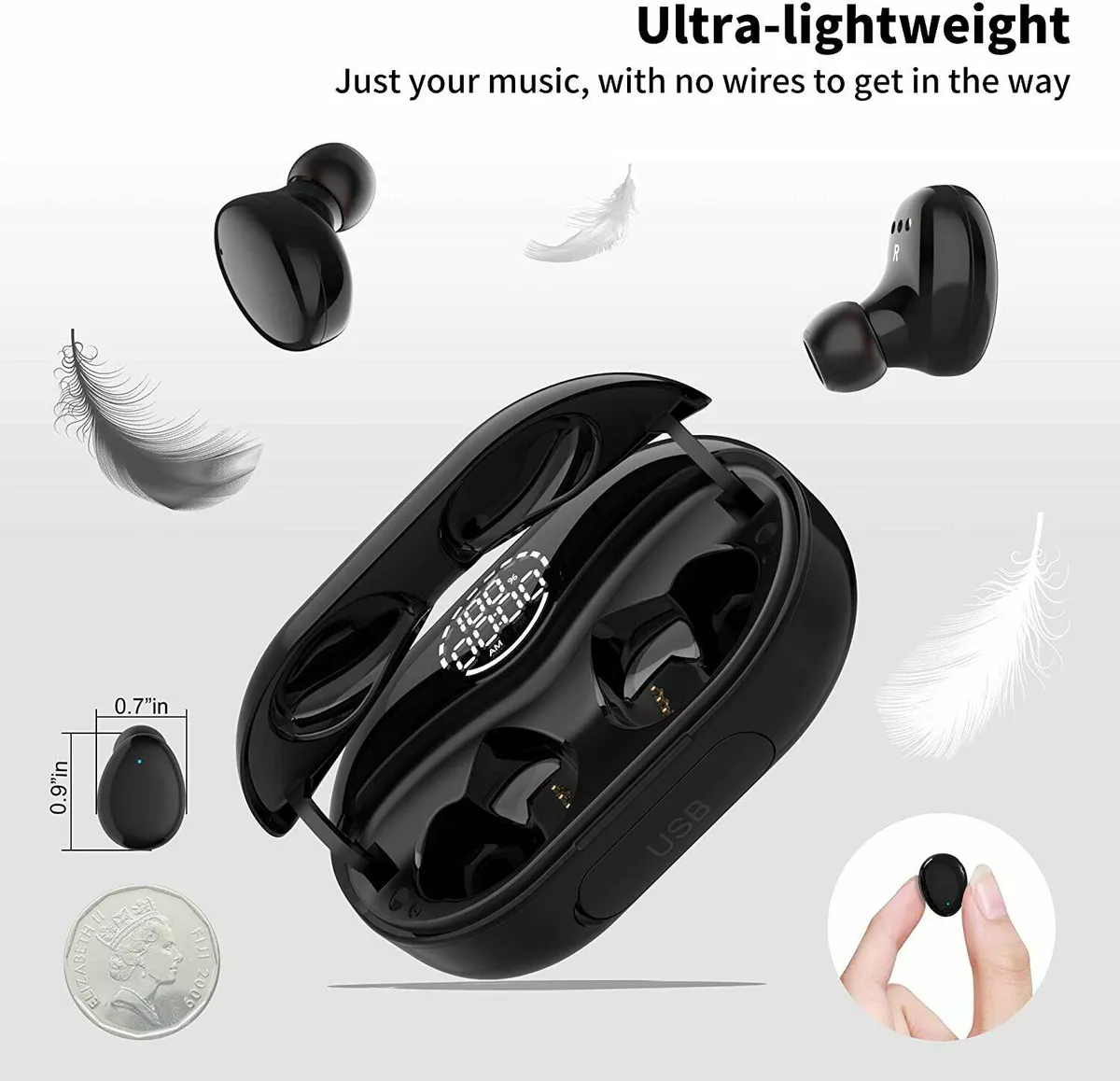 Peatop wireless earbuds 5.0 clearance